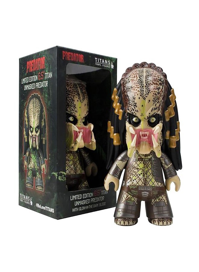 تايتانز إصدار محدود من Titans Vinyl، مجسم Predator Unmasked بحجم 6.5 بوصة، يتوهج في الظلام، إصدار SDCC - Image 1